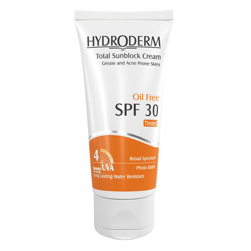 کرم ضد آفتاب  فاقد چربی رنگی بژ تیره SPF30 هیدرودرم 50 میل