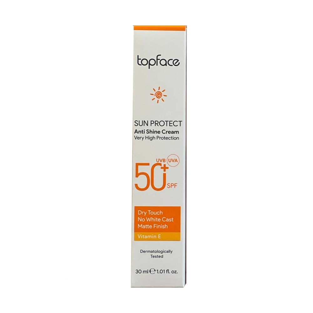 کرم ضدآفتاب بی‌رنگ SPF50 مناسب انواع پوست تاپ فیس 30 میل